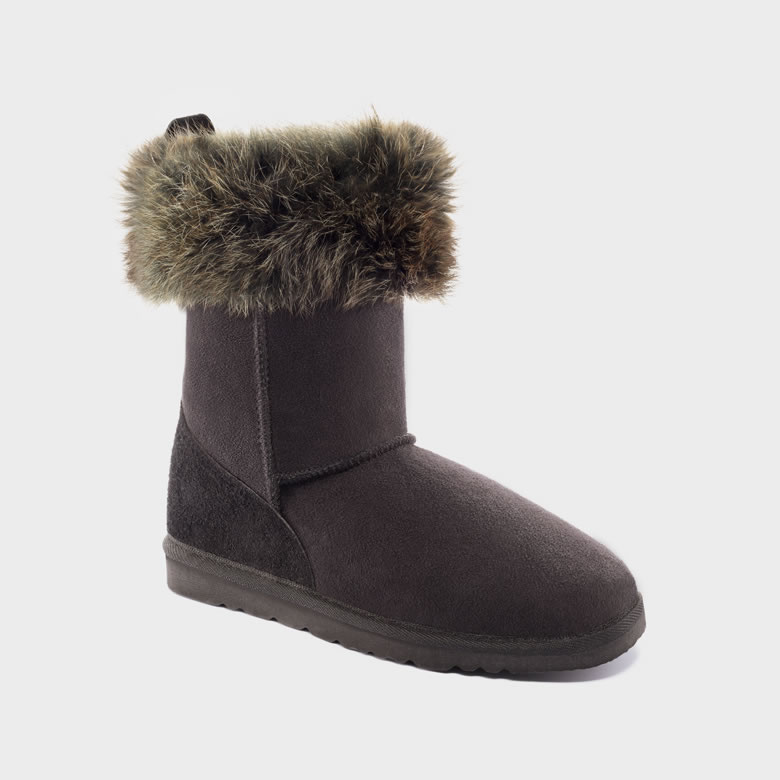 ugg boots with fox fur trim